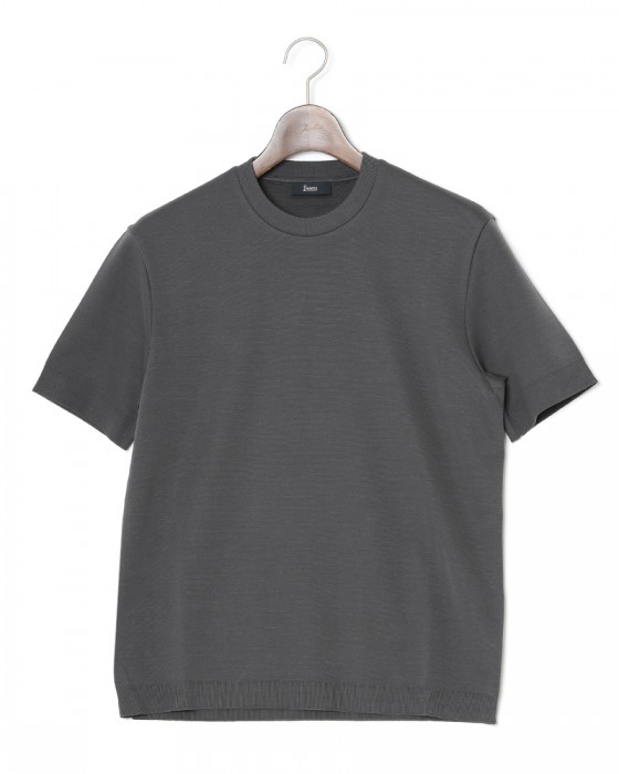 Hernoニット調 コットン クルーネック Tシャツ【Herno】c1