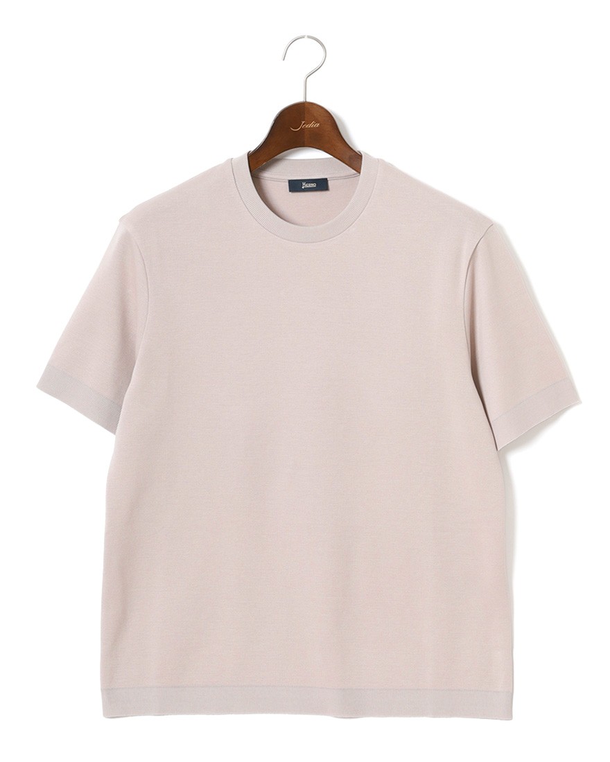 Hernoニット調 コットン クルーネック Tシャツ【Herno】ma