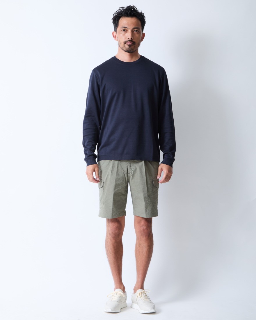 Hernoニット調 コットン ロングスリーブTシャツ【Herno】01l