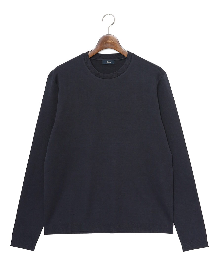 Hernoニット調 コットン ロングスリーブTシャツ【Herno】c0