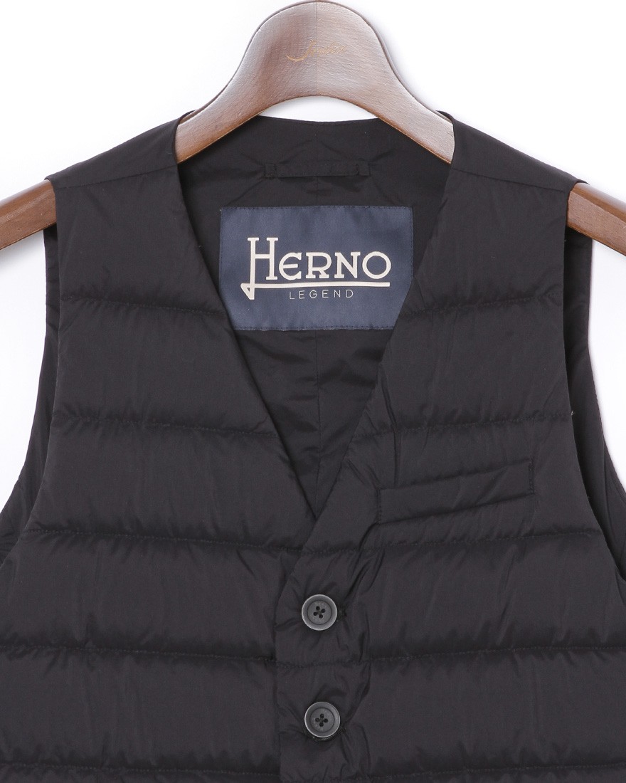ダウン＆フェザー ナイロンシングルジレ【Herno legend/ヘルノ 