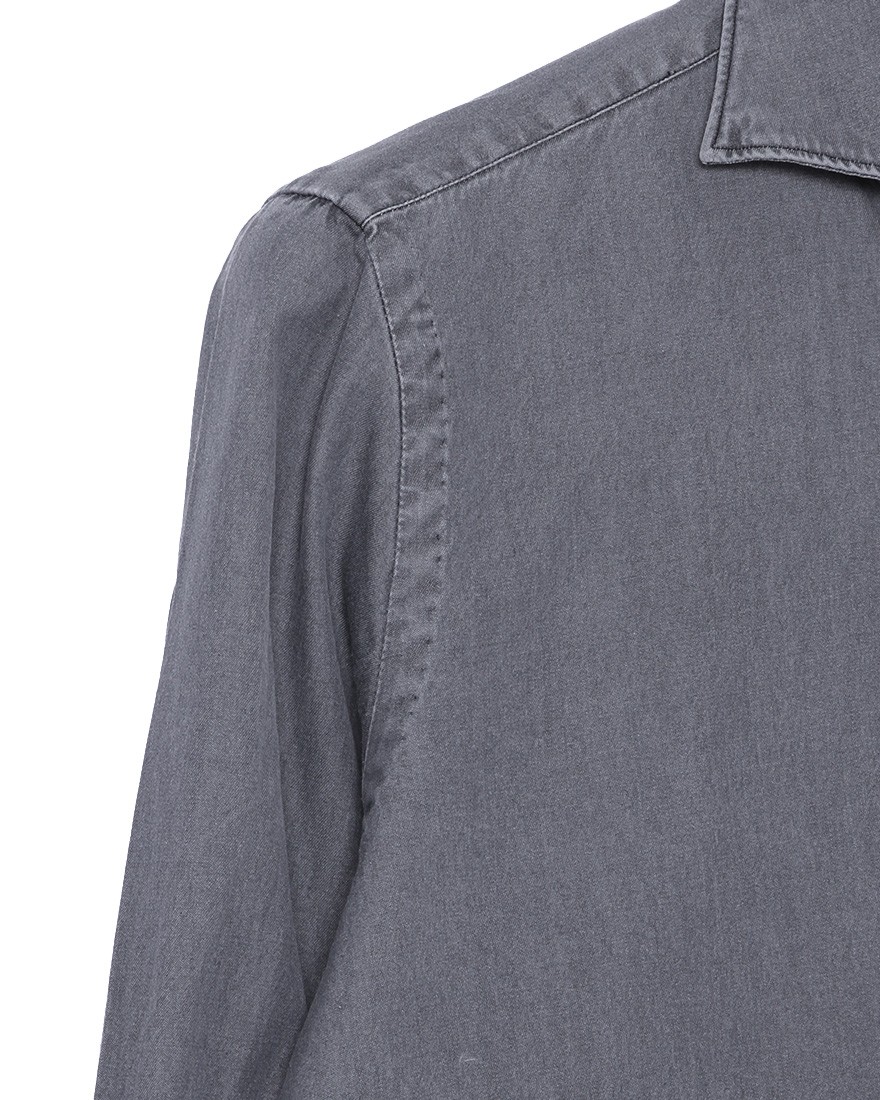 Finamoreコットングレー カッタウェイシャツ【SIMONE/J/BALI】04l