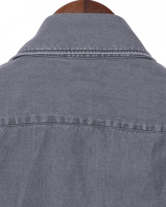 Finamoreコットングレー カッタウェイシャツ【SIMONE/J/BALI】06l