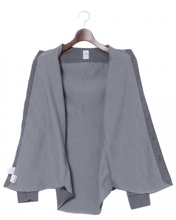 Finamoreコットングレー カッタウェイシャツ【SIMONE/J/BALI】07l