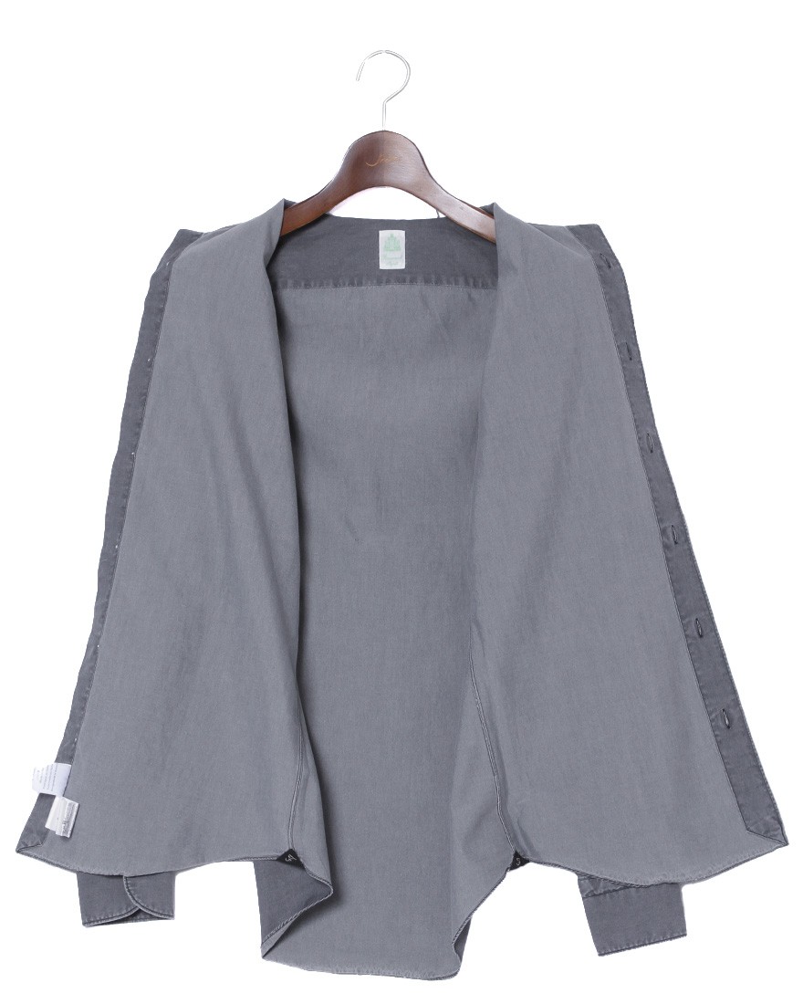 Finamoreコットングレー カッタウェイシャツ【SIMONE/J/BALI】07l