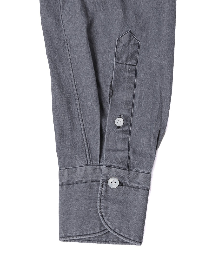 Finamoreコットングレー カッタウェイシャツ【SIMONE/J/BALI】09l