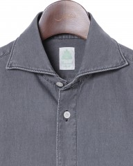 Finamoreコットングレー カッタウェイシャツ【SIMONE/J/BALI】mb_02l