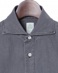 Finamoreコットングレー カッタウェイシャツ【SIMONE/J/BALI】mb_03l