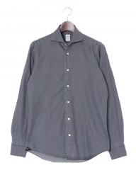Finamoreコットングレー カッタウェイシャツ【SIMONE/J/BALI】mb_c0