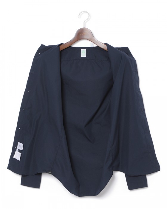 Finamoreコットンブロードネイビーカッタウェイシャツ【SIMONE/J/BALI】08l