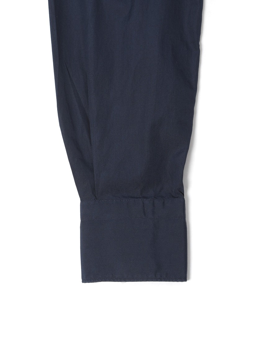 Finamoreコットンブロードネイビーカッタウェイシャツ【SIMONE/J/BALI】10l