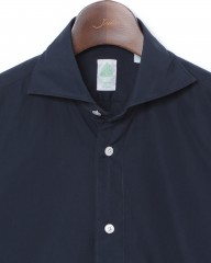 Finamoreコットンブロードネイビーカッタウェイシャツ【SIMONE/J/BALI】mb_02l