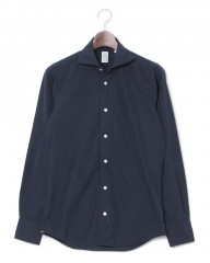 Finamoreコットンブロードネイビーカッタウェイシャツ【SIMONE/J/BALI】mb_c0