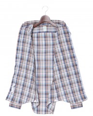 Finamoreコットンリネンチェック カッタウェイシャツ【SIMONE/J/BALI】mb_06l