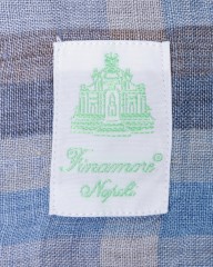 Finamoreリネンチェック カッタウェイシャツ【SIMONE/J/BALI】mb_08l