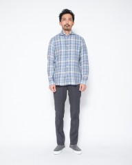 Finamoreリネンチェック カッタウェイシャツ【SIMONE/J/BALI】mb_18l