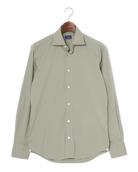 Finamoreソリッド ストレッチコットン カッタウェイシャツ【SIMONE/J/BALI】c1