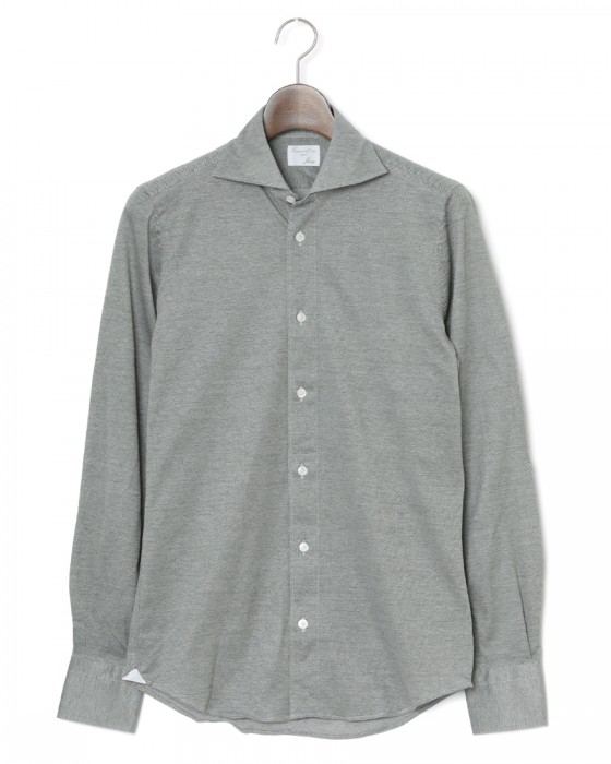 Finamoreコットンジャージーピケ カッタウェイシャツ【SIMONE/J/DENVER】