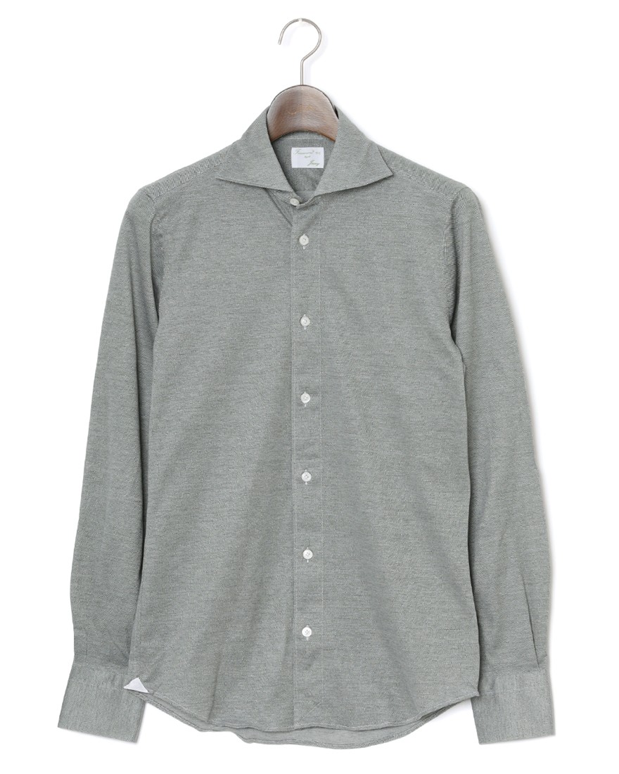 Finamoreコットンジャージーピケ カッタウェイシャツ【SIMONE/J/DENVER】