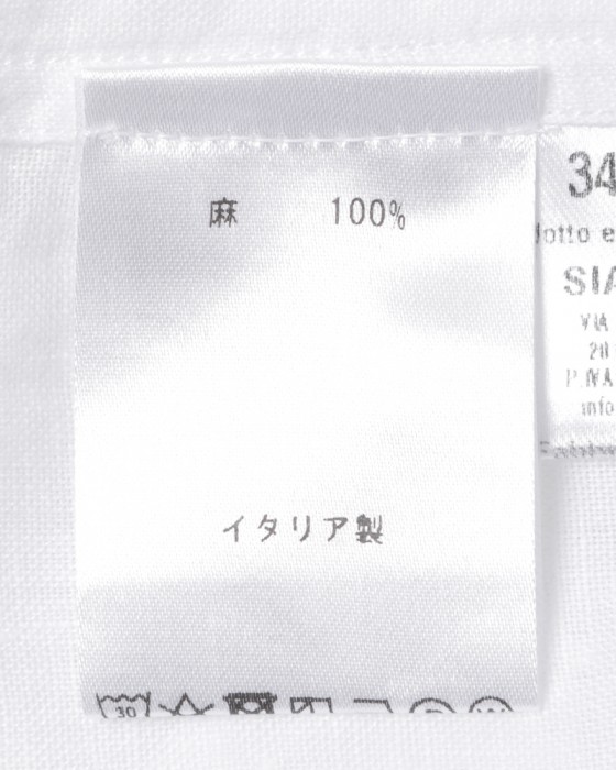Finamoreソリッド リネン ワンピースカラーシャツ【MANUEL/J/SEUL】13l