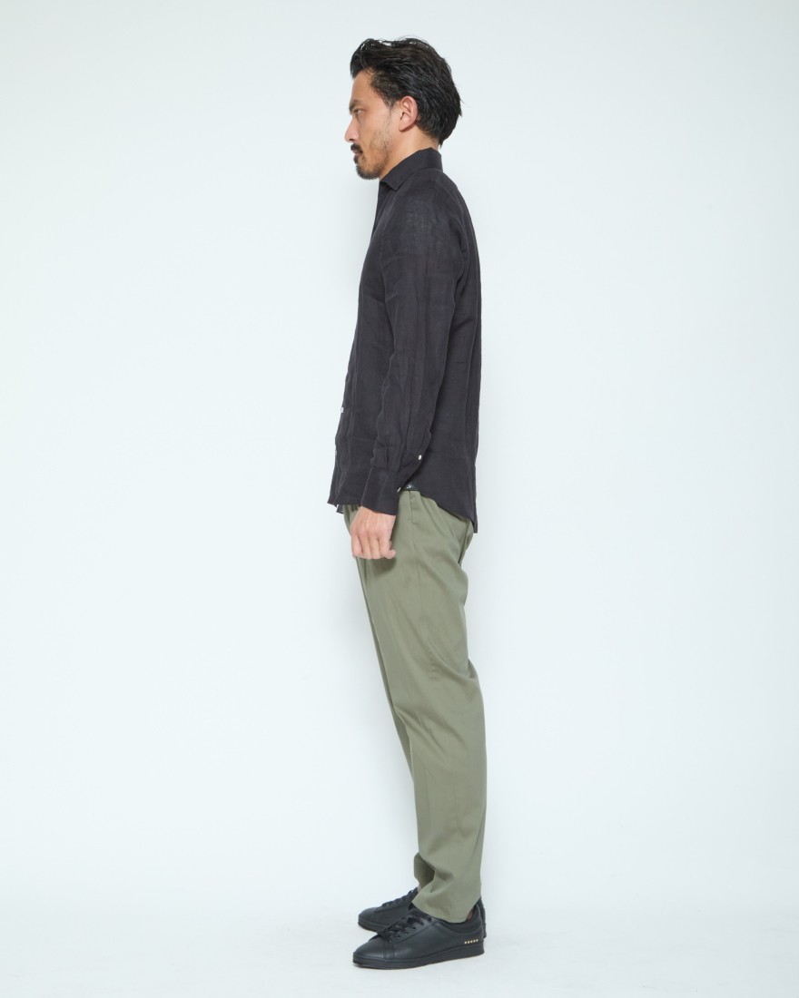 Finamoreソリッド リネン ワンピースカラーシャツ【MANUEL/J/SEUL】23l
