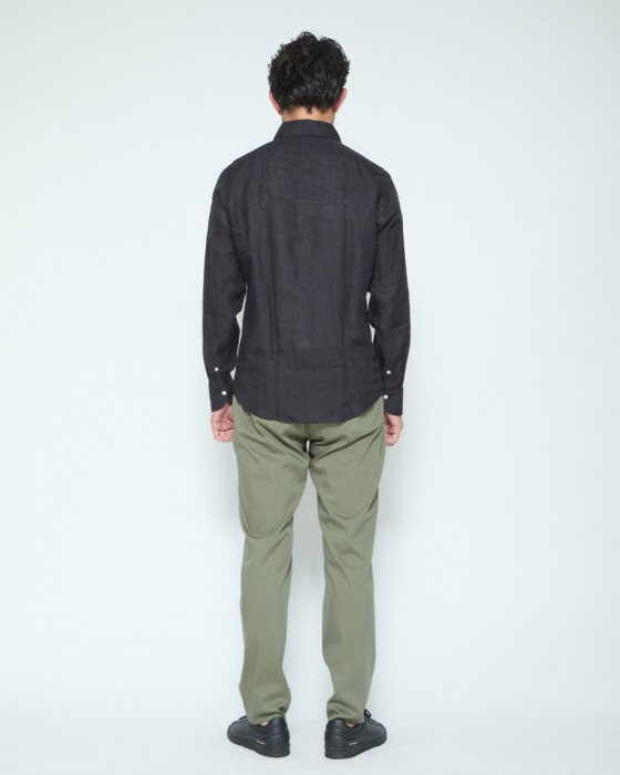 Finamoreソリッド リネン ワンピースカラーシャツ【MANUEL/J/SEUL】24l