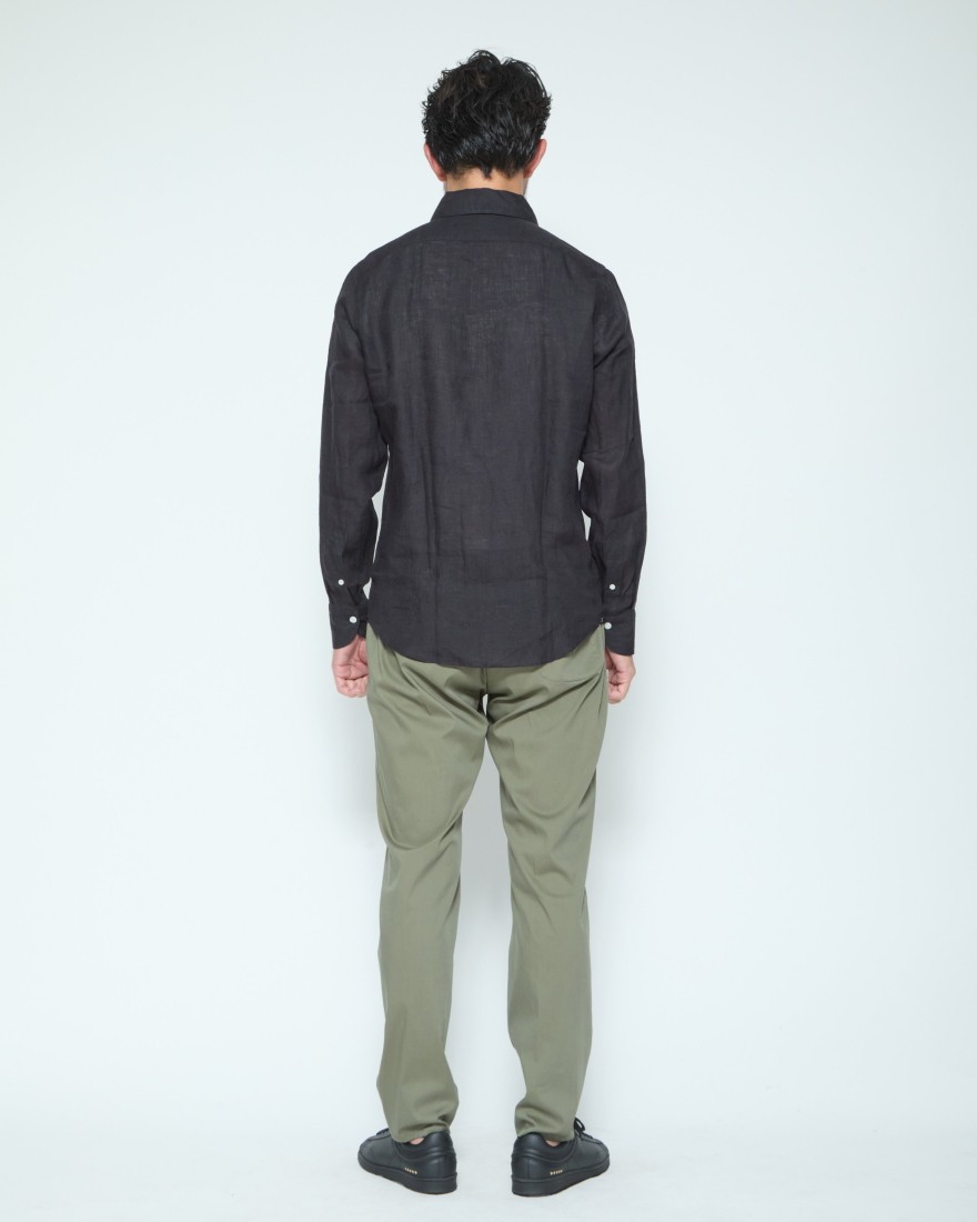 Finamoreソリッド リネン ワンピースカラーシャツ【MANUEL/J/SEUL】24l
