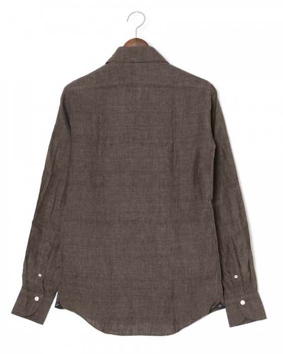 Finamoreソリッド リネン ワンピースカラーシャツ【MANUEL/J/SEUL】25l