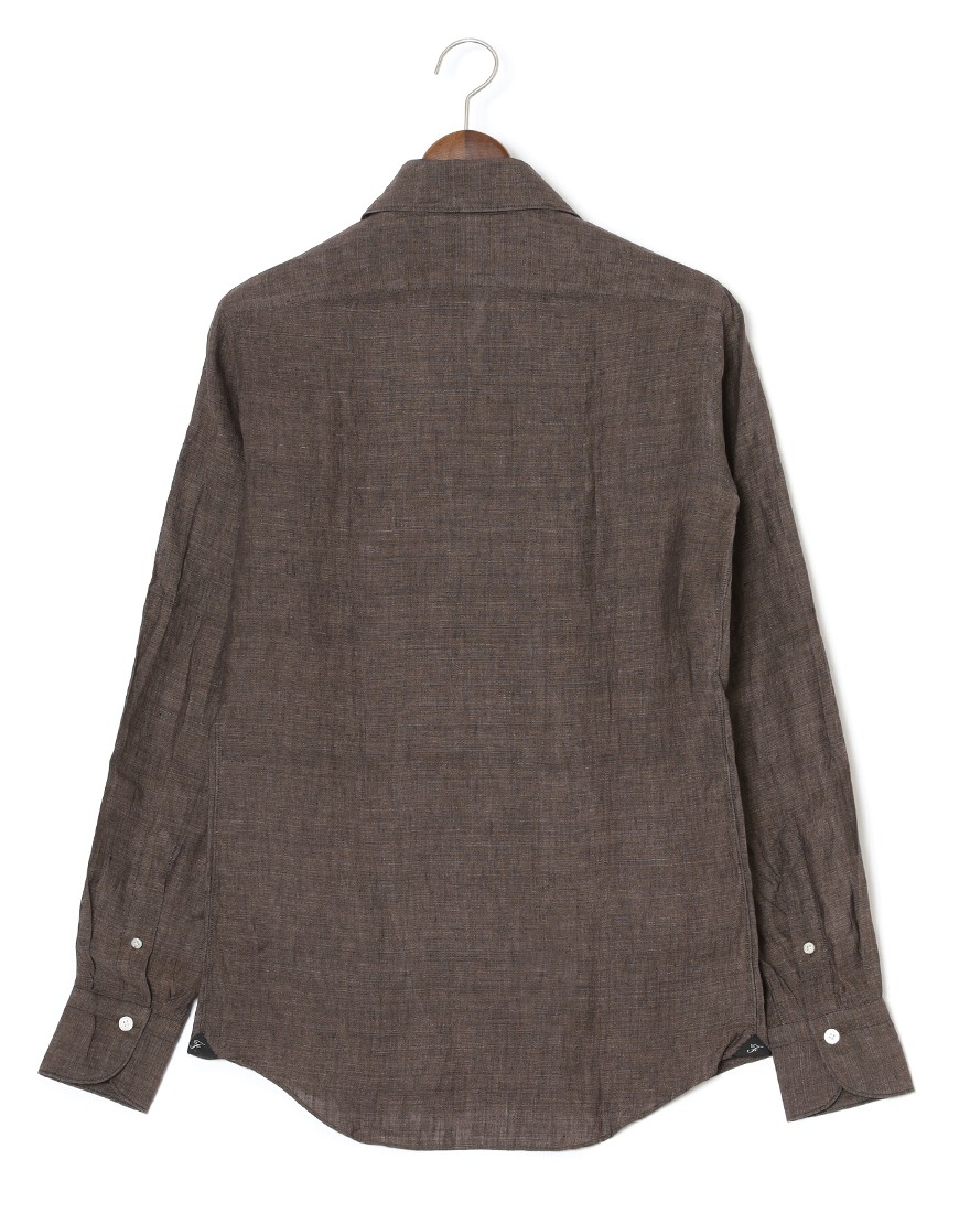 Finamoreソリッド リネン ワンピースカラーシャツ【MANUEL/J/SEUL】25l