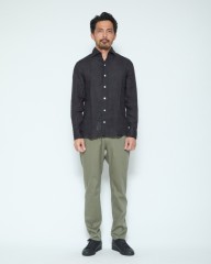 Finamoreソリッド リネン ワンピースカラーシャツ【MANUEL/J/SEUL】mb_22l