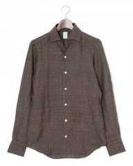 Finamoreソリッド リネン ワンピースカラーシャツ【MANUEL/J/SEUL】mb_c3