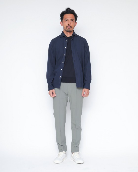Finamoreコットンポプリン カッタウェイシャツ【SIMONE/J/BALI】21l