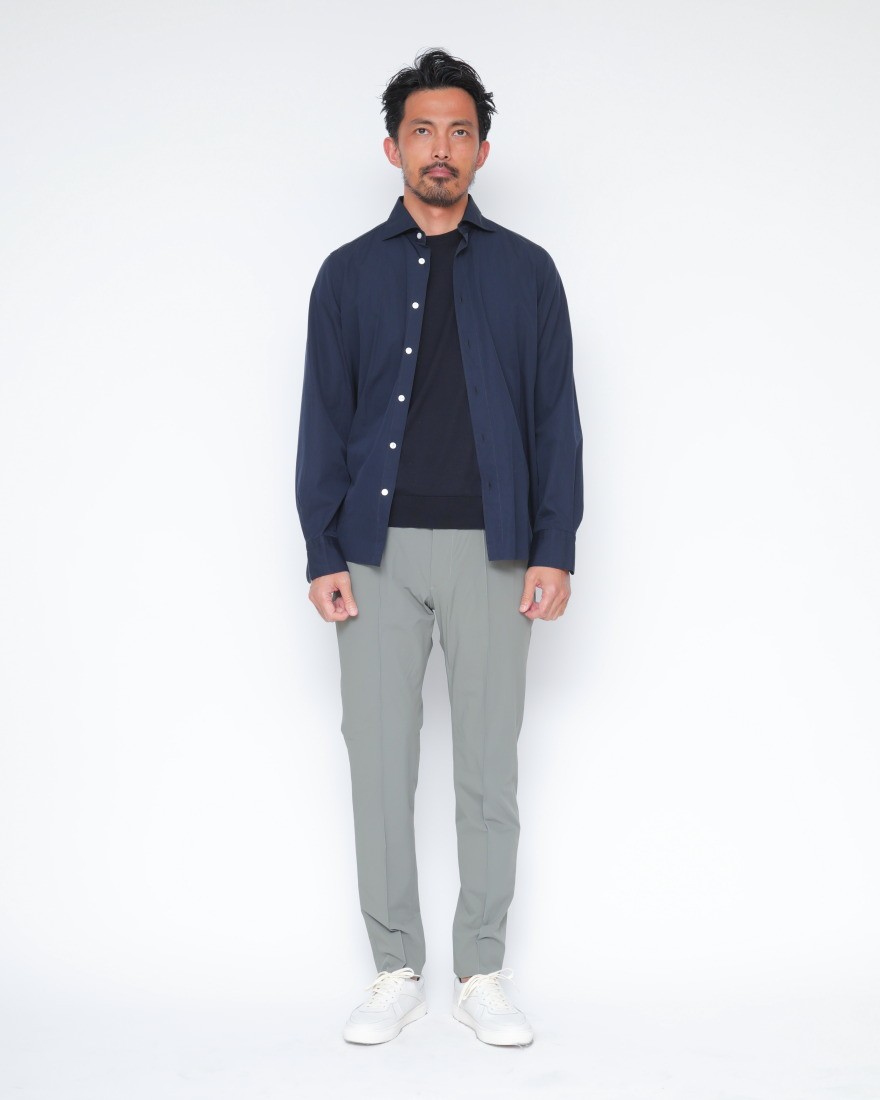Finamoreコットンポプリン カッタウェイシャツ【SIMONE/J/BALI】21l