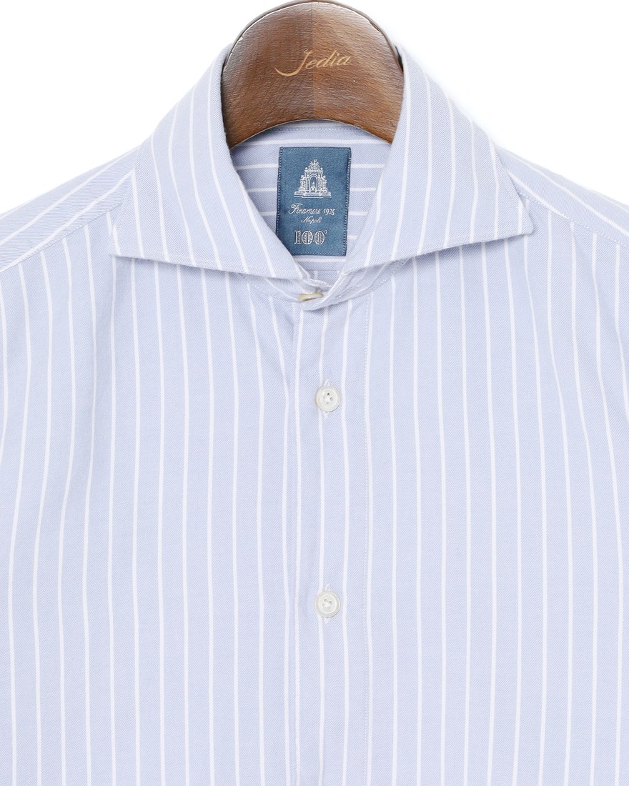 Finamoreアルモ コットンフランネル カッタウェイカラーシャツ【SIMONE/BALI】05l