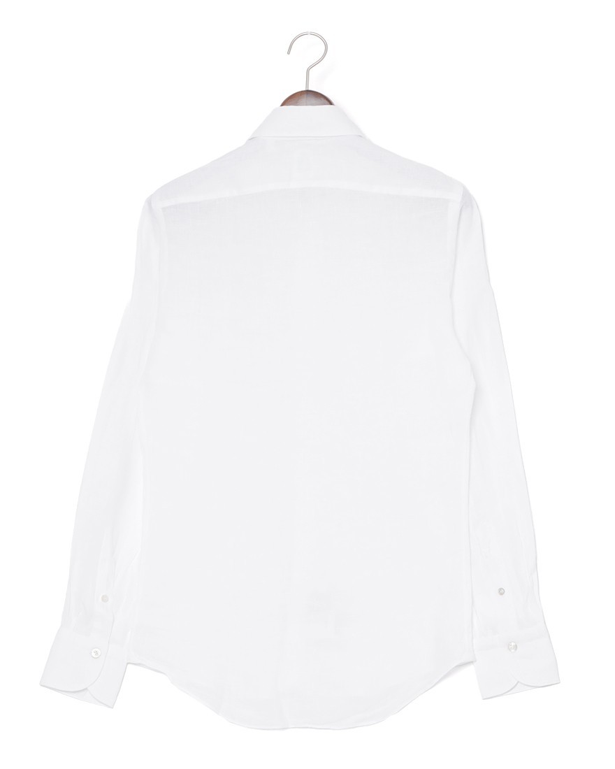 Finamoreソリッド リネン カッタウェイシャツ【SIMONE/J/BALI】30l