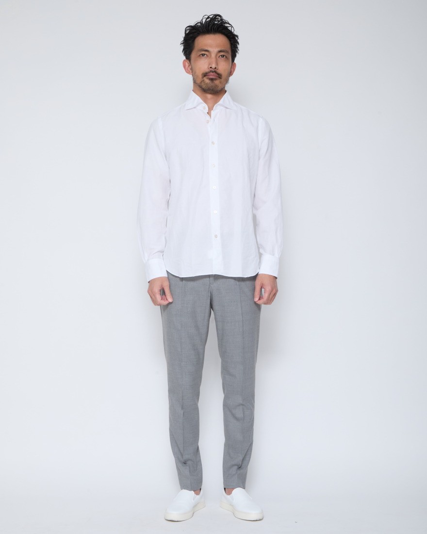 Finamoreコットンリネン カッタウェイシャツ【SIMONE/J/BALI】21l
