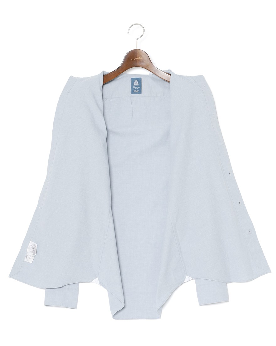 Finamoreコットンシャンブレー セミワイドカラーシャツ【BALI/VITTORIO】11l