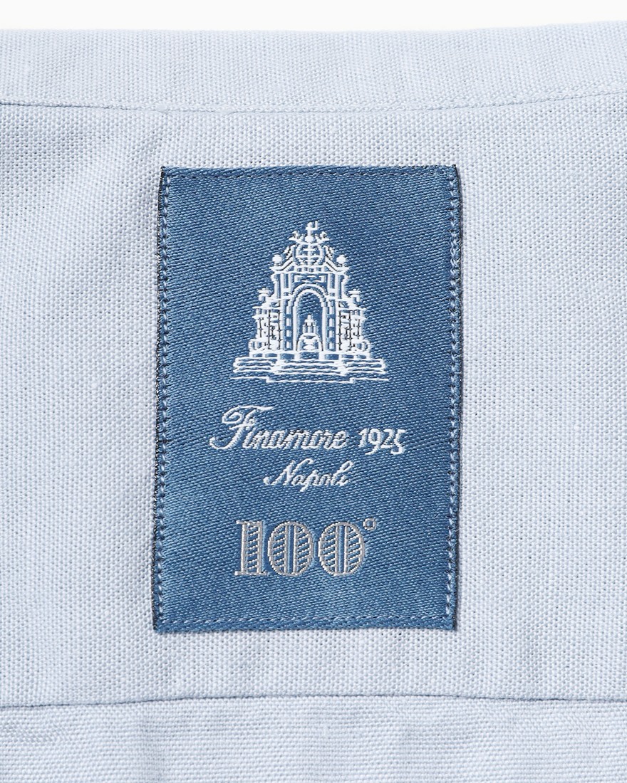 Finamoreコットンシャンブレー セミワイドカラーシャツ【BALI/VITTORIO】12l
