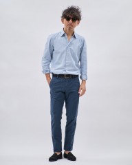 Finamoreコットンシャンブレー セミワイドカラーシャツ【VITTORIO/BALI】mb_ma