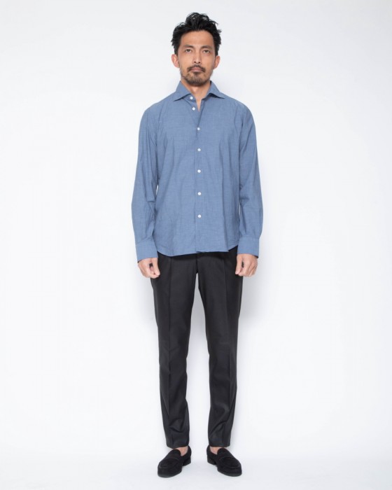 Finamoreスーパーライトコットン カッタウェイシャツ【SIMONE/J/BALI】19l
