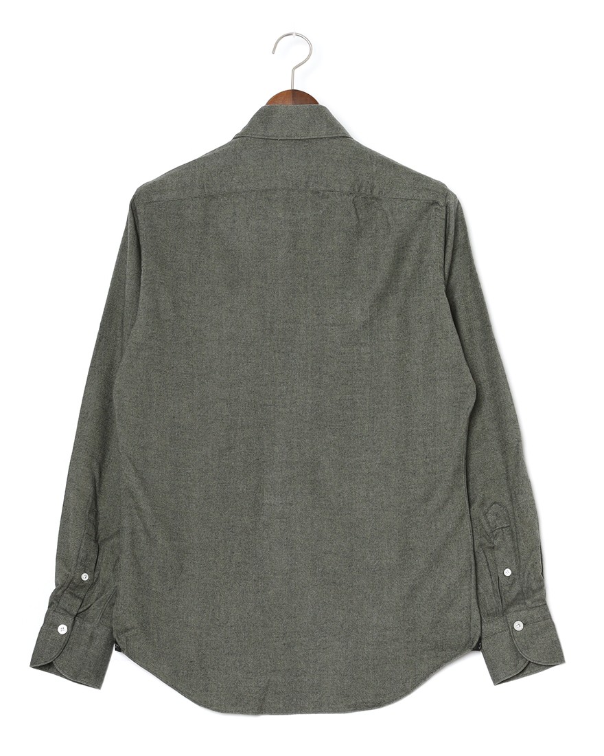Finamoreコットンリヨセル ヘリンボーン カッタウェイカラーシャツ【SIMONE/BALI】04l