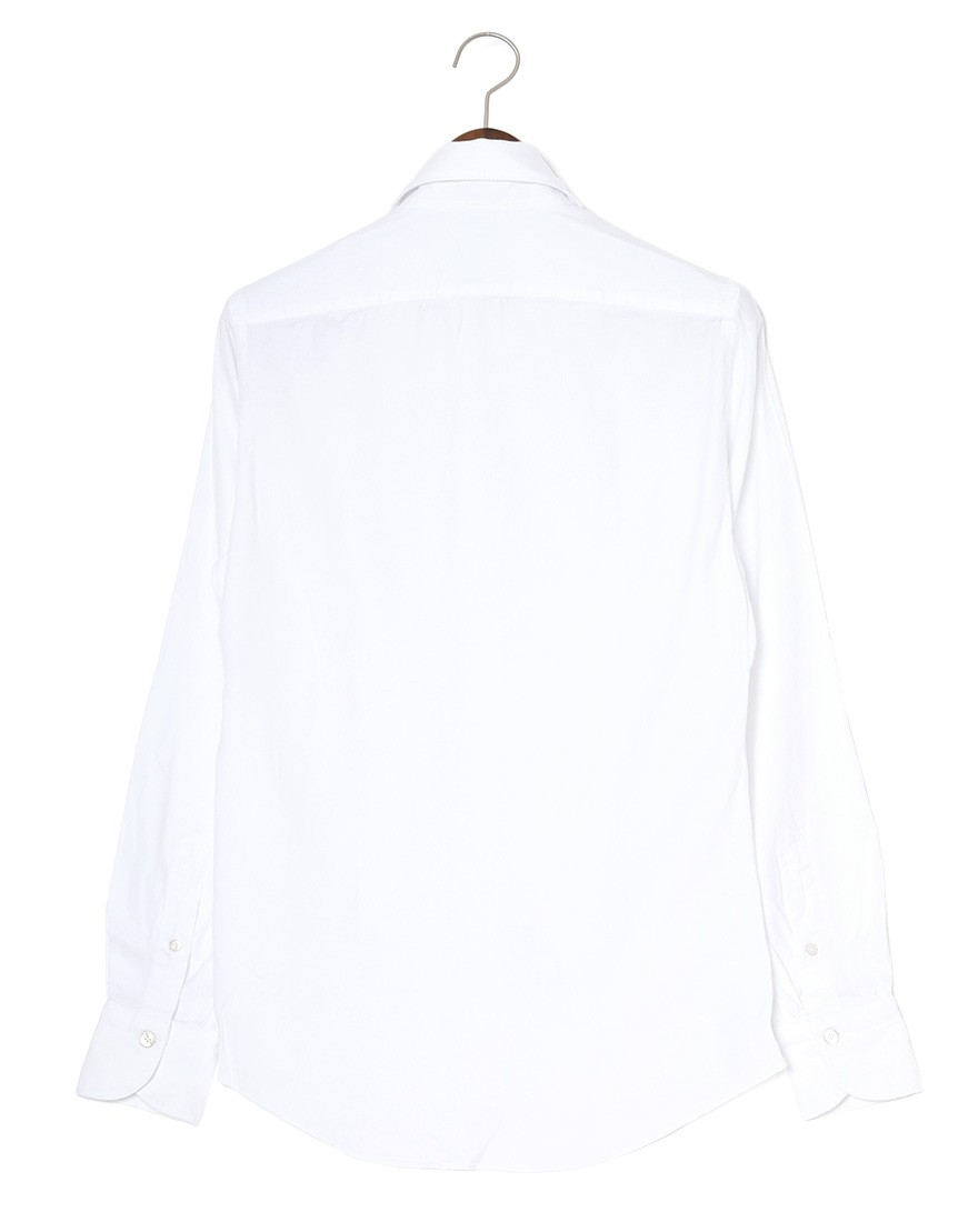 Finamoreコットンリヨセル ヘリンボーン カッタウェイカラーシャツ【SIMONE/BALI】05l