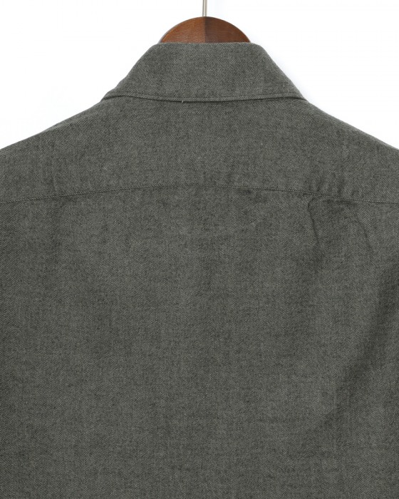 Finamoreコットンリヨセル ヘリンボーン カッタウェイカラーシャツ【SIMONE/BALI】10l