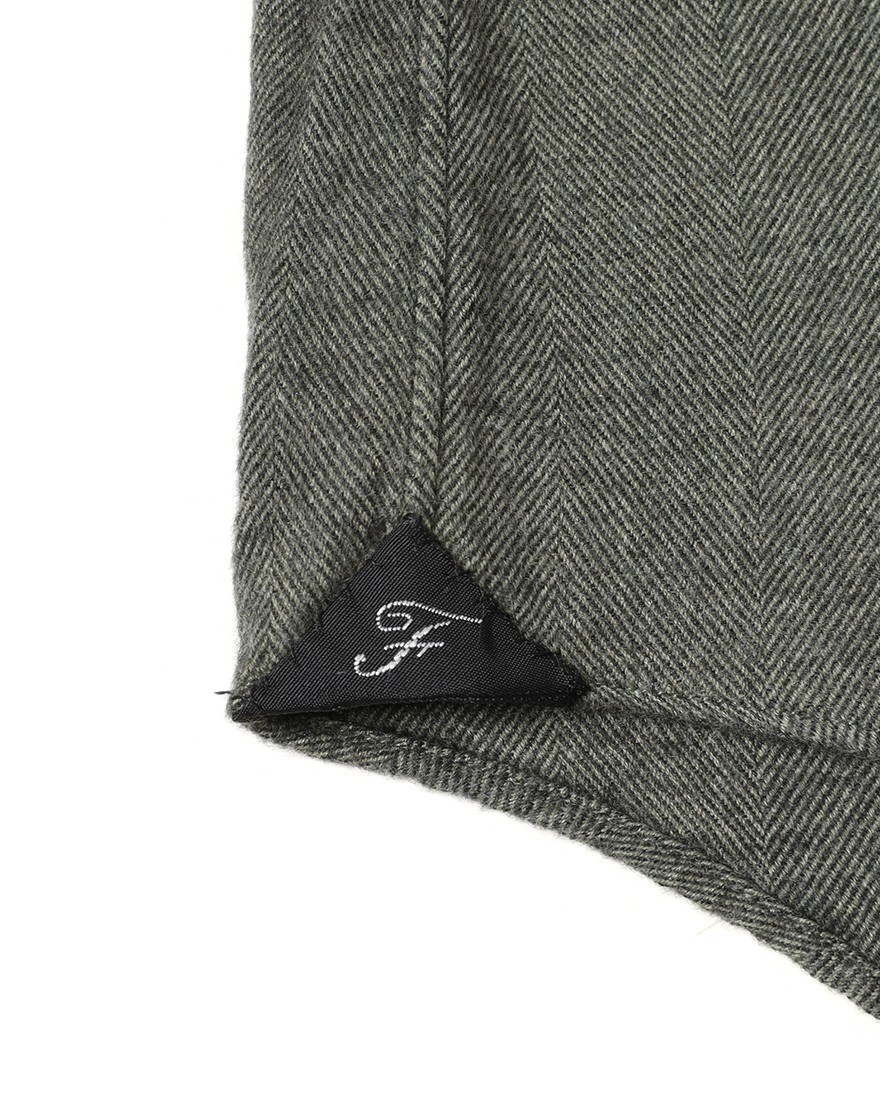 Finamoreコットンリヨセル ヘリンボーン カッタウェイカラーシャツ【SIMONE/BALI】13l