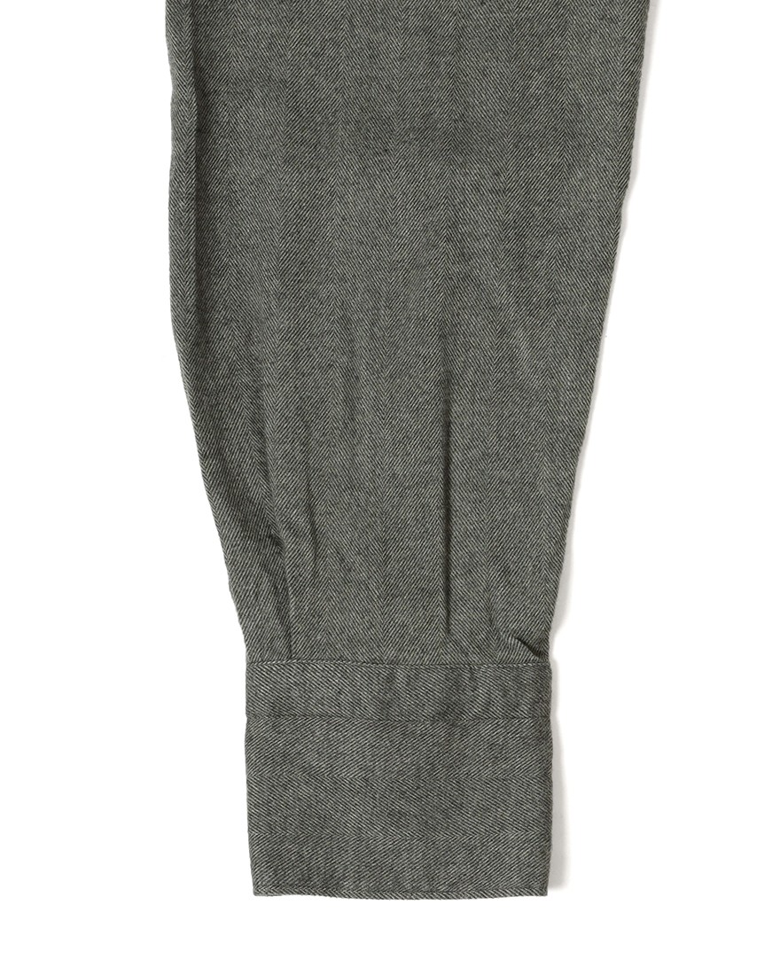 Finamoreコットンリヨセル ヘリンボーン カッタウェイカラーシャツ【SIMONE/BALI】14l