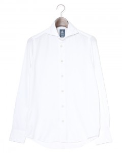 コットンリヨセル ヘリンボーン カッタウェイカラーシャツ【SIMONE/BALI】