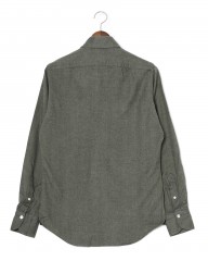 Finamoreコットンリヨセル ヘリンボーン カッタウェイカラーシャツ【SIMONE/BALI】mb_04l