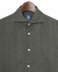 Finamoreコットンリヨセル ヘリンボーン カッタウェイカラーシャツ【SIMONE/BALI】mb_07l