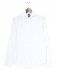 Finamoreコットンリヨセル ヘリンボーン カッタウェイカラーシャツ【SIMONE/BALI】mb_c1