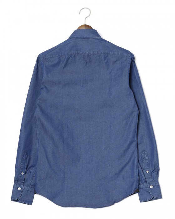 Finamoreコットンデニム カッタウェイカラーシャツ【SIMONE/BALI】04l